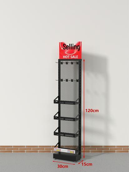 Compact Snack & Gum Display Rack with Multi-Layer Hooks for Supermarkets