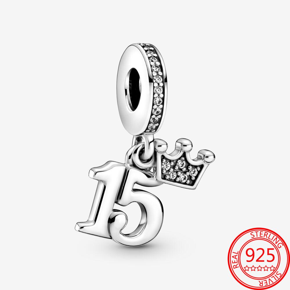 Изящные сверкающие подвески из стерлингового серебра 925 пробы с номером 23, подходящие для модных браслетов и ожерелий, женские ювелирные украшения своими руками, подаркиjavascript: недействительным(0)