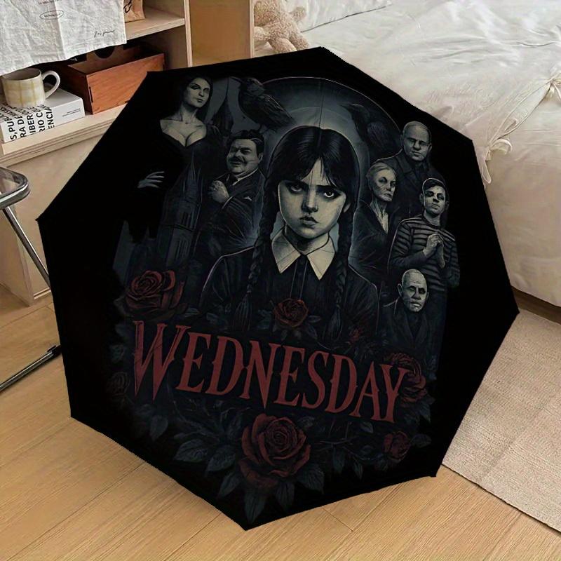 1pc Wednesday Addams, Gothic Themed Umbrella for Men & Women, Valentine's Day Christmas Decorative Umbrell129