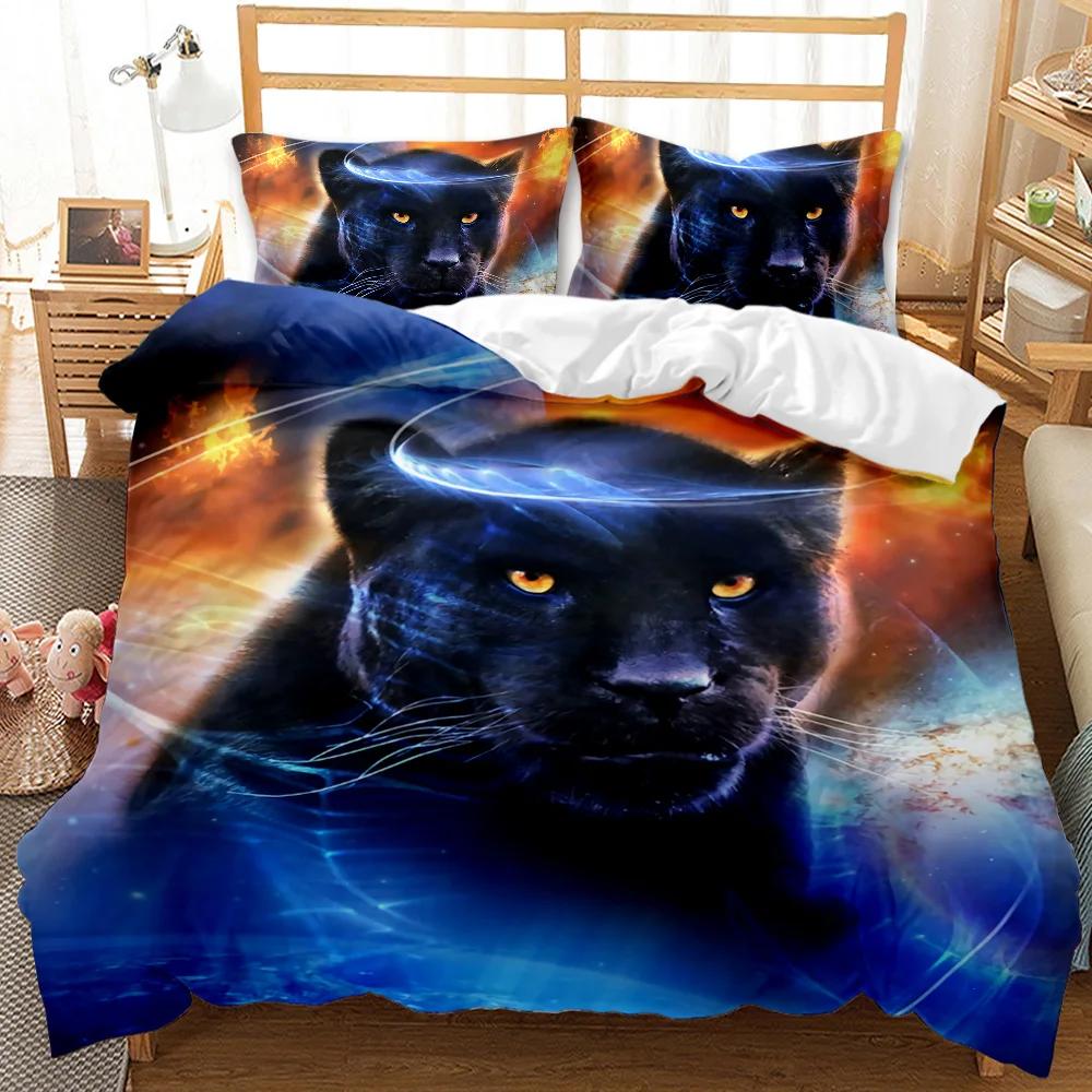 Комплект постельного белья Ferocious Cat African Blue Ferocious Cat Wildlife Twin Комплект постельного белья Double Queen King Size Полиэстеровый чехол для одеяла