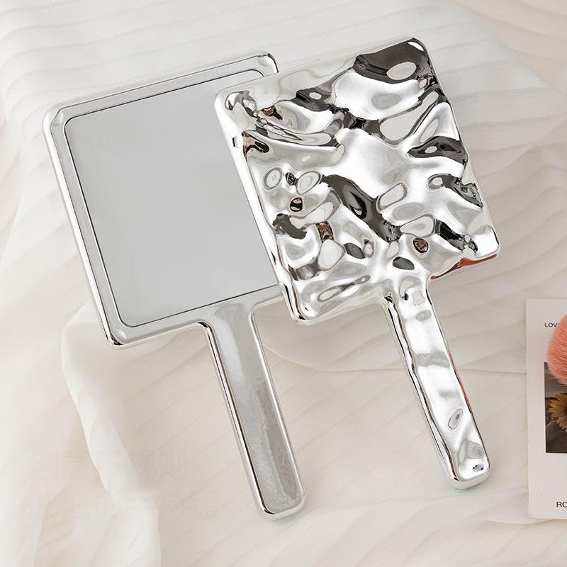 Квадратное ручное зеркало для макияжа, жидкое зеркало в форме туалетного столика с ручкой, ручное зеркало для спа-салона, компактные зеркала для наращивания ресниц