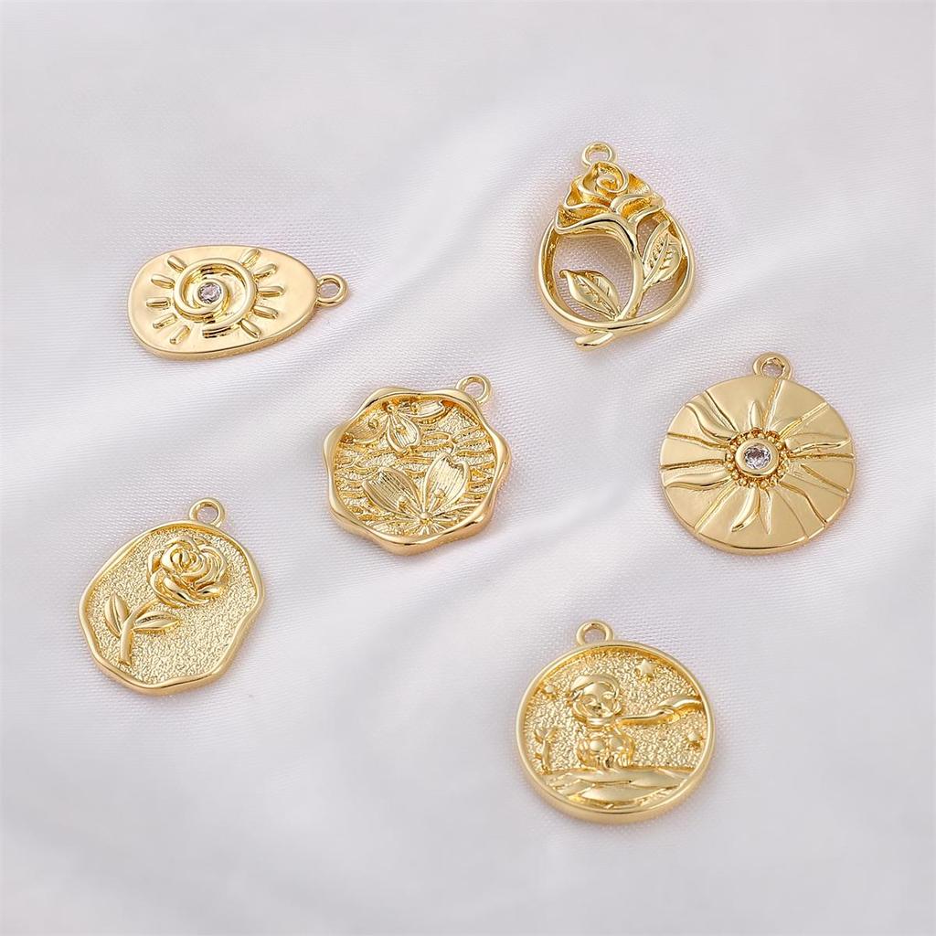 High Quality Copper Round Pendant Accessories For Jewelry Making Necklace Bracelet Earring