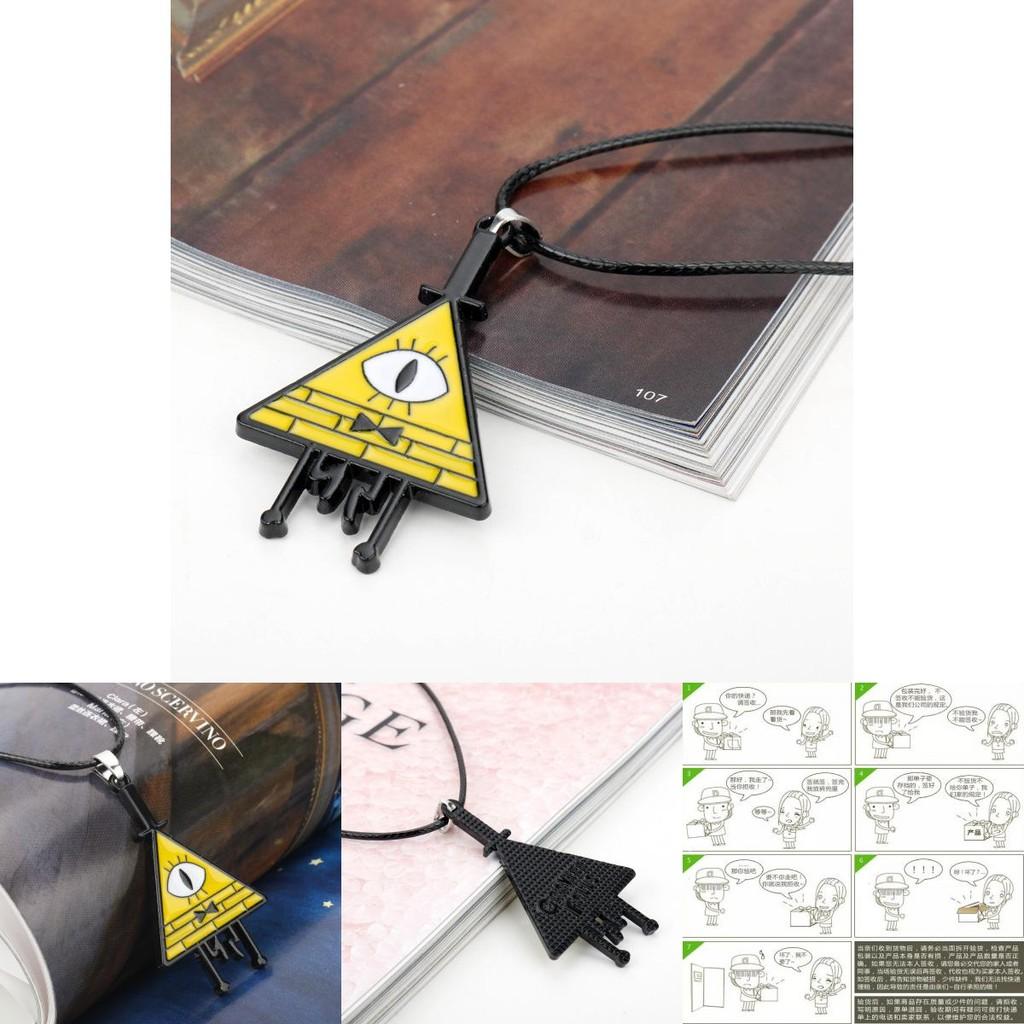 Gravity Falls Bill Alloy Jewelry With Geometric Design And Snake Chain For Cosplay And Gift Ideas