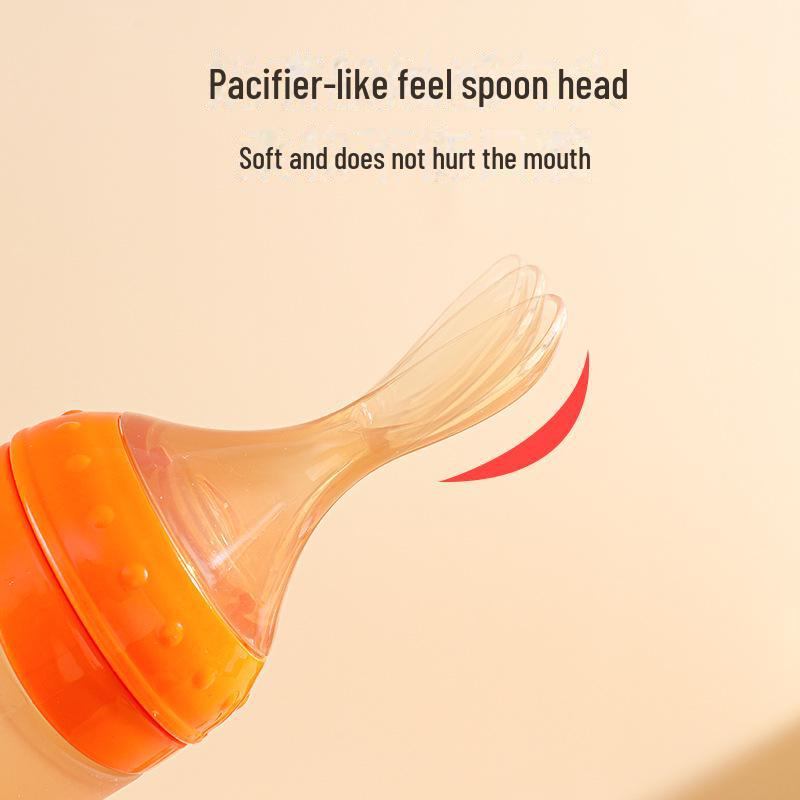 Силиконовая бутылочка для кормления Baby Squeeze с мягкой ложкой для рисовой каши