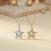 High-end Temperament Light Luxury Full of Zirconium Stars Gold-plated Pendant Necklace Women's Fashion Five-pointed Star Collarbone Chain New