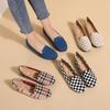 Single Shoes Round Head Woven Shoes Shallow Mouth Fly Knitting Single Shoes Women'S Flat Bottom Knitted Beanie Shoes
