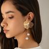 Romantic Flower Petal Drop Earrings Flower Petal Exaggerated Large Petal Stud Earrings Women