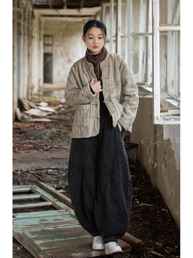 Женская зимняя стеганая куртка из хлопка рами с принтом тай-дай - Новый стиль