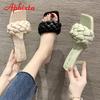 Aphixta 6 см Каблуки Слайды Женские Плетеный Канат Качественное Плетение Открытый Носок Плоские Повседневные Тапочки Досуг Сандалии Женские Пляжные Шлепанцы