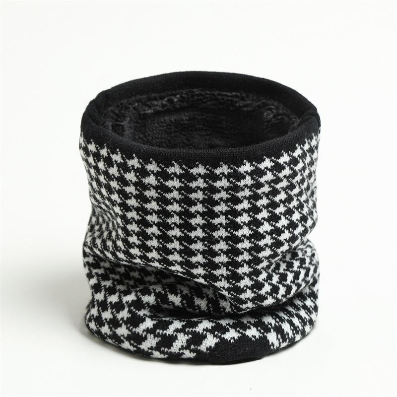 Шарф в клетку «Тысяча птиц», зимний новый теплый чехол для шейного отдела позвоночника, однотонный шерстяной вязаный утолщенный шарф