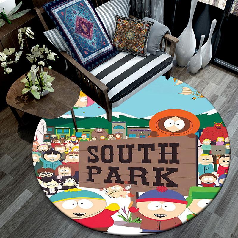 South Park Cartoon pattern round rug,Carpet Rug for Living Room Bedroom Playroom ,Non-slip Floor Mat,Holiday Gifts and Birthday Gifts.