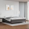 3144271 vidaXL Bed with Box Spring and Mattress Grey 160x200 Cm Faux Leather