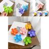 Stunning Floral Design Korean Style Hair Claw Clip In Lemon Yellow Deep Purple And Sky Blue