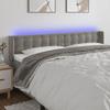 VidaXL LED Headboard Bedroom Furniture Double Bed Accessory Head of Bed Frame Interior Light Grey 3123736
