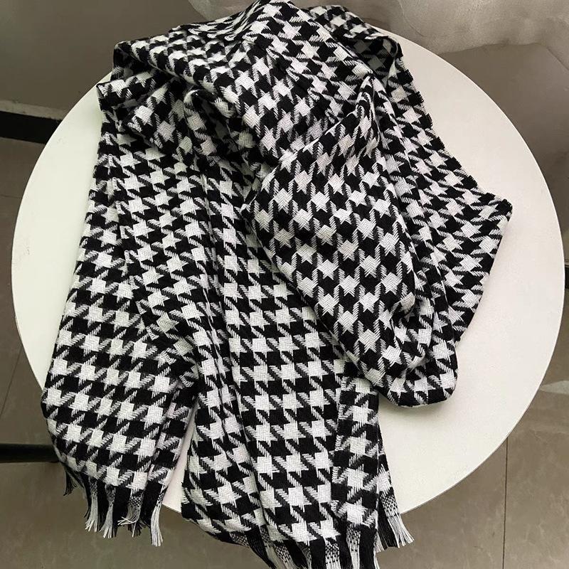 Plaid Collection~ Korean Plaid Fringed Ins Scarf Female Autumn And Winter Students Warm Atmosphere Scarf