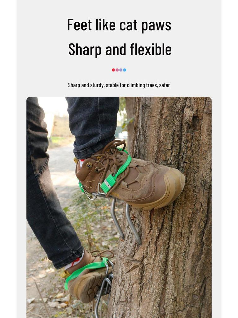 Steel Tree Climbing Foot Spikes with Cat Claw Design