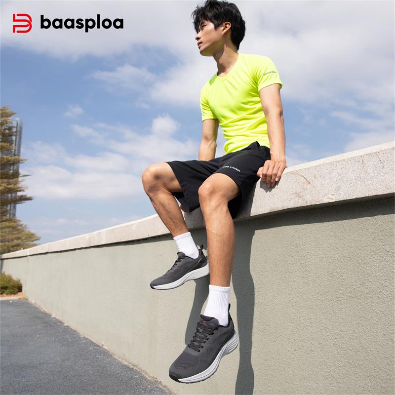 Baaploa Мужские кроссовки Модные мужские сетчатые дышащие противоскользящие износостойкие мужские кроссовки для бега на открытом воздухе для фитнеса мужские кроссовки