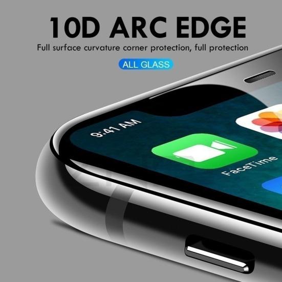 Ударопрочная 10D пленка из закаленного стекла для iPhone Xs/Xs Max/XR/X/6S/7 Plus/8