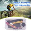 Bike Tire Repair Kit with Storage Box Lightweight Portable Pry Bar Sandpaper Bicycle Inner Tube Puncture Patch Set
