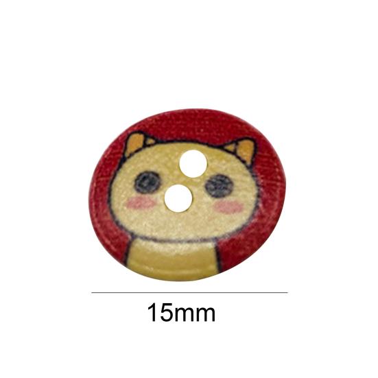 100 шт., деревянные пуговицы с рисунком котенка, сделай сам, швейная рубашка, сумки для скрапбукинга, декор