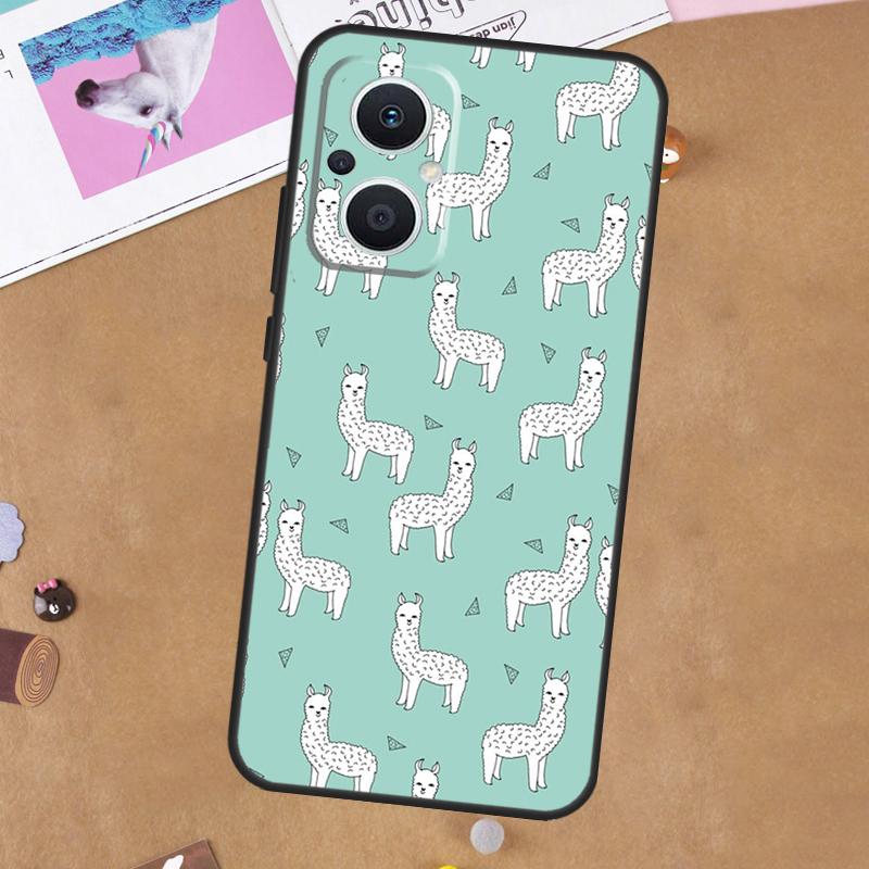 Llama Alpaca Pattern Case For OPPO Reno 12F 13F 14F 11F 8T 7 8 10 11 12 13 14 Pro OPPO Find X6 X5 X8 Pro Cover