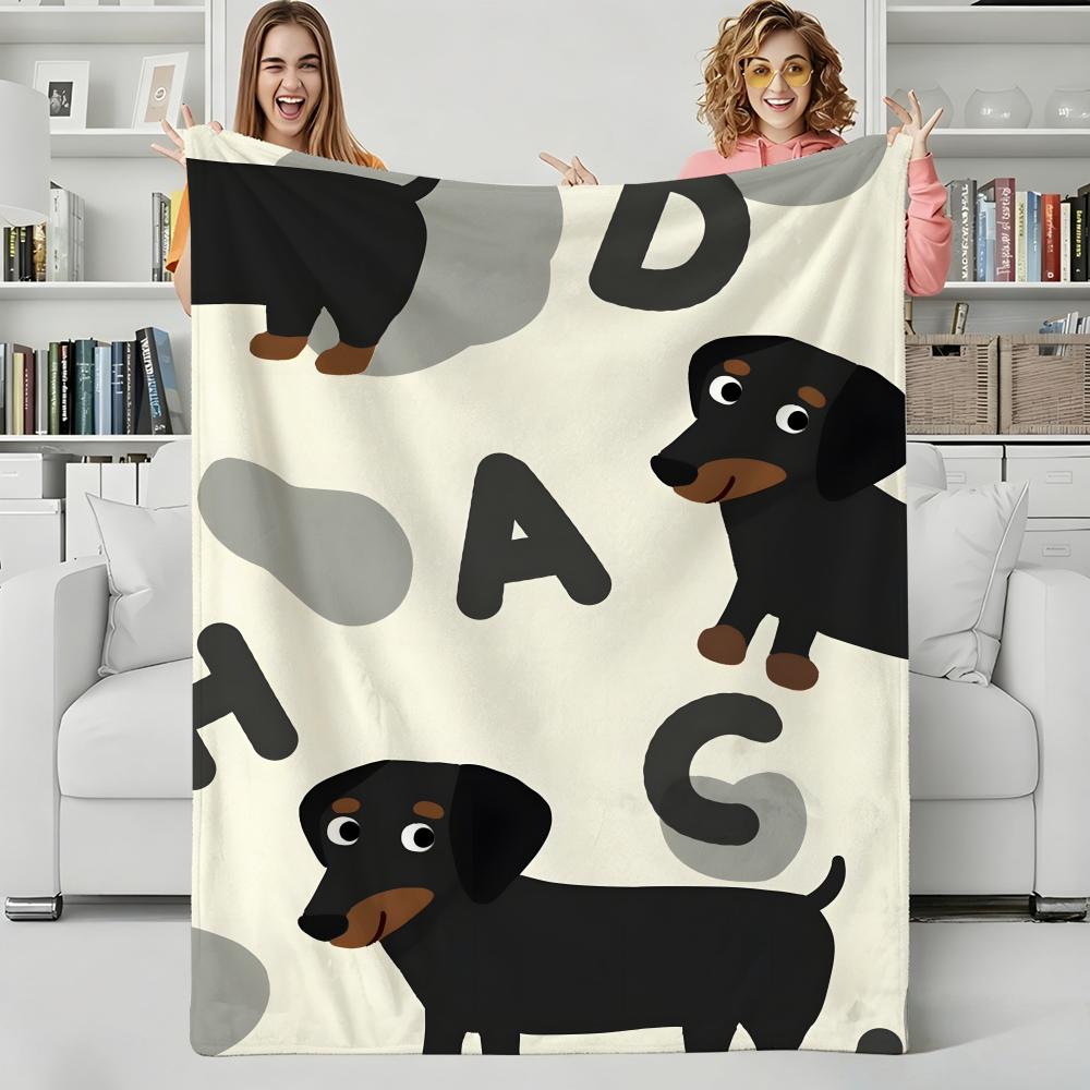 Cartoon S-Sausage dogs Throw Flannel Blanket Perfect for Sofa Office Bed Travel Sleep Read Relax Camping four season use
