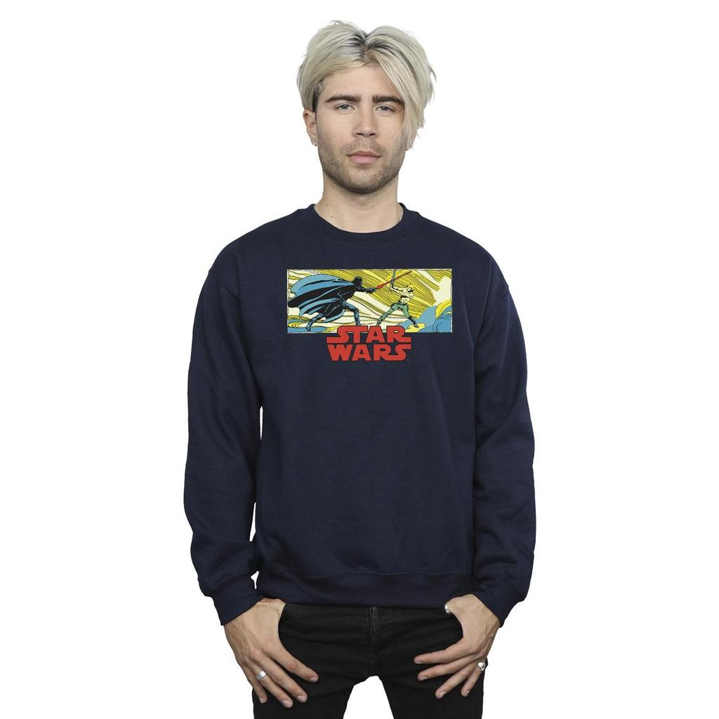 Star Wars Mens Comic Strip Luke And Vader Sweatshirt