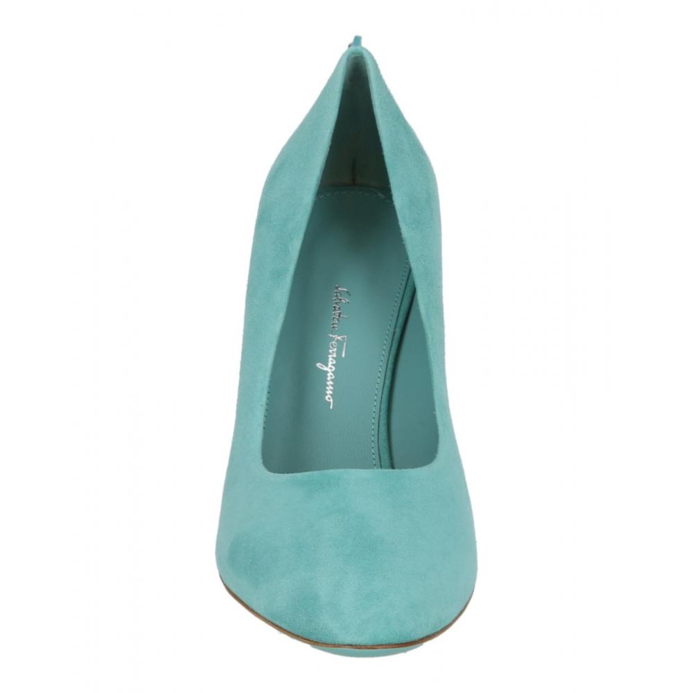 Salvatore Ferragamo Judy Suede Pumps Blue