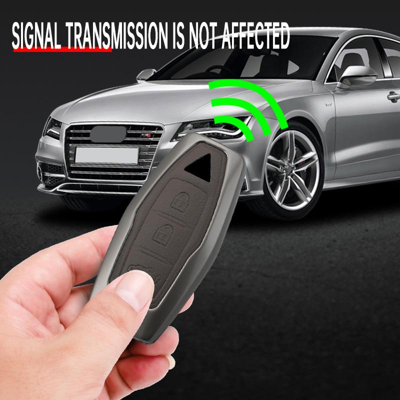 Car 2/3/4Buttons Key Case Cover Holder Chain For Mitsubishi Outlander 2022 2023 Car Interior Accessories