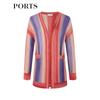 PORTS Women's Gradient Stripe Knit Cardigan