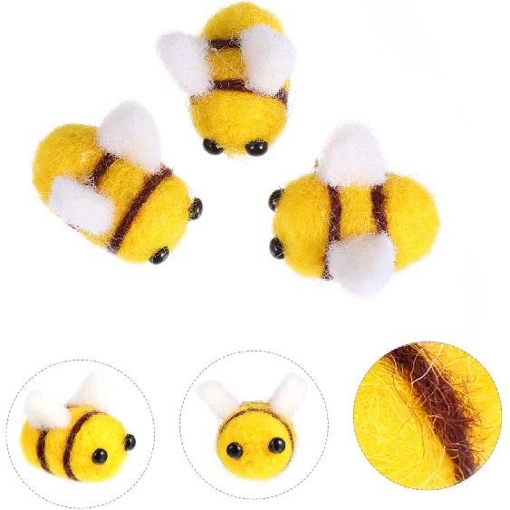 COHEALI Войлочные пчелы для рукоделия: 10 шт. Плюшевые шмели из шерстяного войлока для рукоделия, сделай сам, подарок на вечеринку в честь гендерной принадлежности ребенка, тематическое украшение для вечеринки
