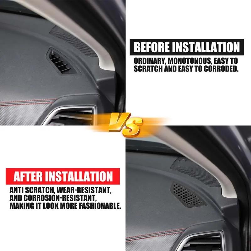 For Subaru Forester 2019-2024 Dustproof mesh accessories on both sides of the instrument panel Stainless steel Black 2pcs