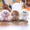 Funny Cute Scarf Teddy Dog Puppy Plush Dolls Soft Ragdoll Keychain Pendant Bag Hanging Ornaments Keyring Stuffed Toys Kids Gifts