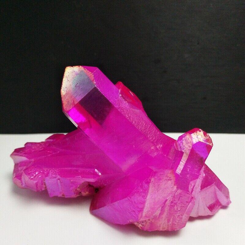 Натуральный Титановый Друзовый Кварц Кластер Кристалл Красный Геода Драгоценный Камень Декор Образец