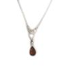 Les Trésors De Lily [N2803] - Cognac Amber 'Inspiration' Silver Necklace (rhodium-plated) - 40x10 Mm