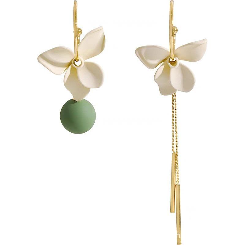 Корейская мода асимметричные длинные серьги-кисточки с цветком, нежные серьги-ромашки для девочек, женские украшения для ушей, подарки