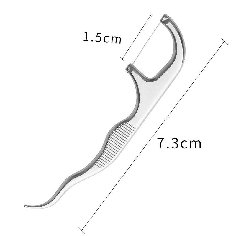Набор зубочисток из нержавеющей стали, зубная нить, многоразовые зубочистки, портативная зубочистка, средство для чистки зубов, чистка полости рта