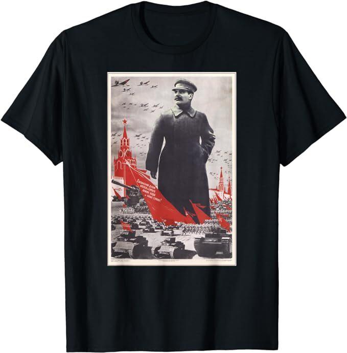NEW LIMITED Joseph Stalin Vintage USSR Retro Soviet Poster T-Shirt Size S-5XL Unisex T-Shirt
