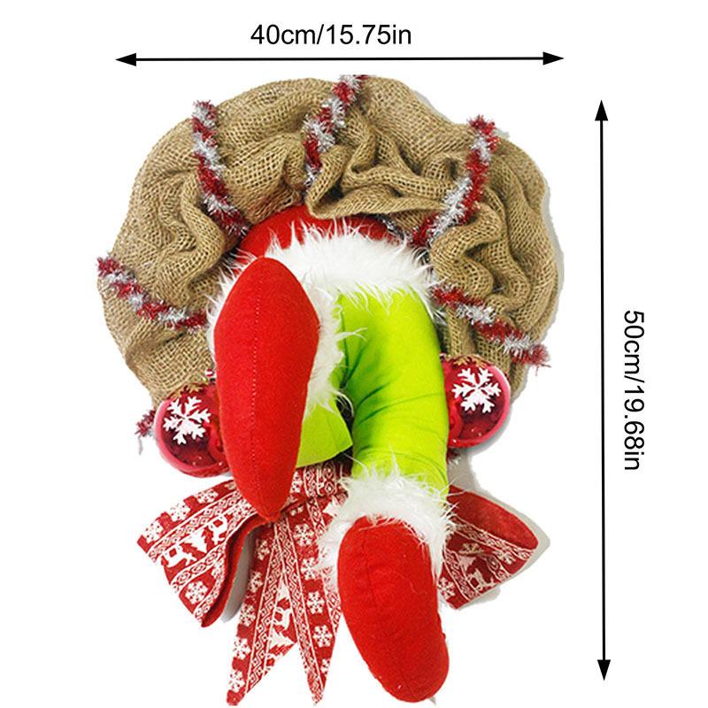 Christmas Decorate Thief Burlap Stealer Design Home Front Door Wreath Hoop Xmas Decor Santa Claus Christmas Tree Ornaments