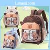 Capybara Children Themed Backpack Breathable Lightweight Cute Schoolbag Cartoon