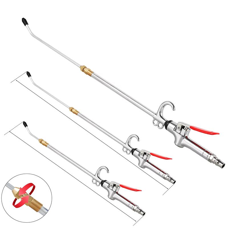 Industrial Air Blow Gun,Extensible Stainless Steel Air Flow Nozzle Pneumatic Air Extended Dust Air Blower 360 Degree Swivel Hook