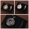 2 шт./набор, 1 шт. модные мужские кварцевые карманные часы, изысканные скелетонизированные карманные часы и 1 шт. серебристый браслет Light Wing/черный, идеальный выбор для подарка.