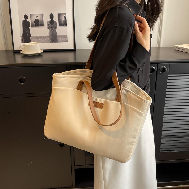 Женская минималистичная большая сумка-тоут - многосекционная наплечная сумка, новый летний холст для поездок на работу