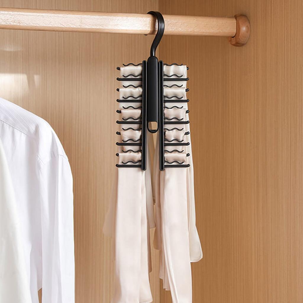 Экономящая место стойка-органайзер для галстуков на 20 ячеек Эффективная вешалка для галстуков с 20-позиционной стойкой для уборки в шкафу без беспорядка