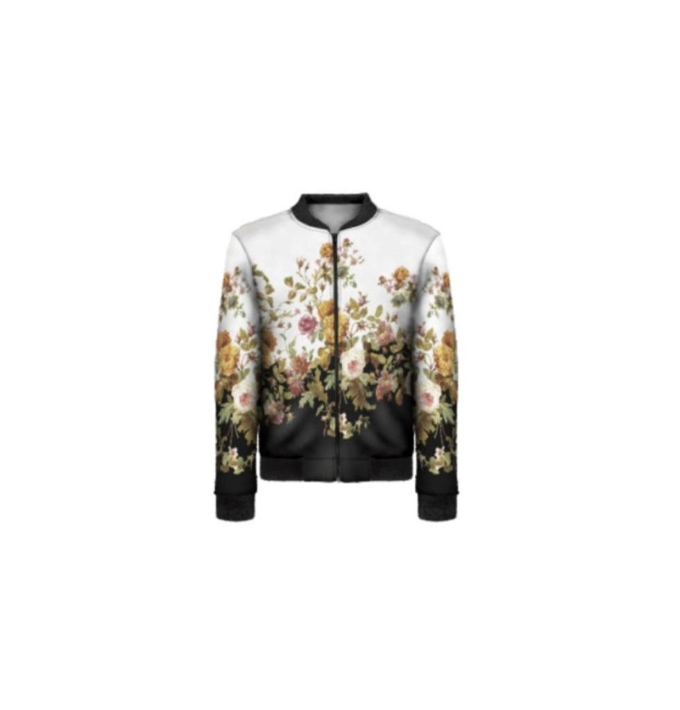 20256 autumn women's jacket zipper short 3D printing painted pattern women's fashion single item one generation