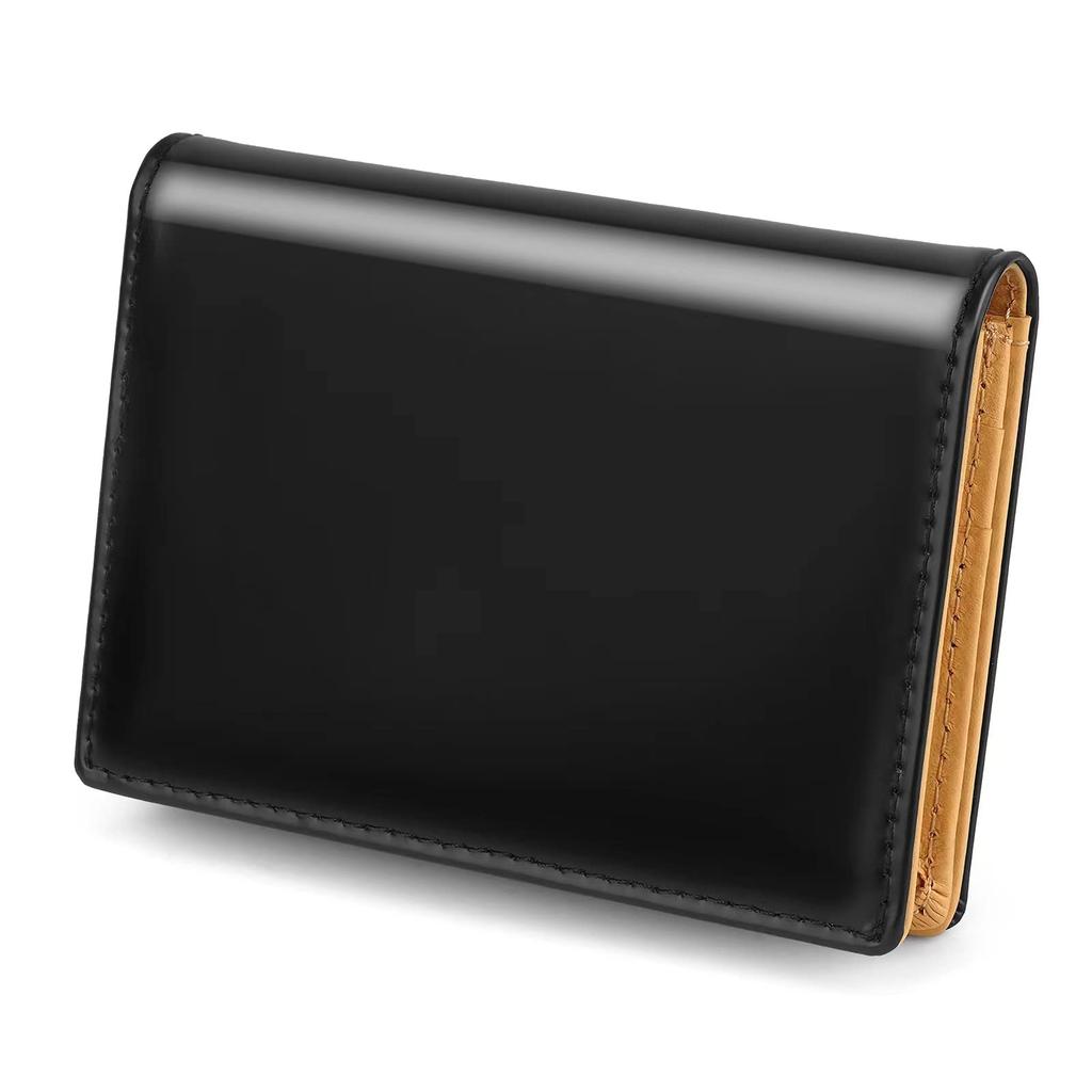 2024 Newest Business Card Holder for Cordovan Cowhide Large Magnetically Closes Contains 70 Business Includes Cosmetic Genuine Leather Business Card