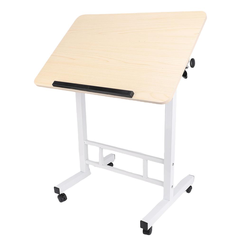 Mobile Standing Desk with Wheels Height Adjustment Folding Portable Rolling Laptop Desk for Home Bedside  