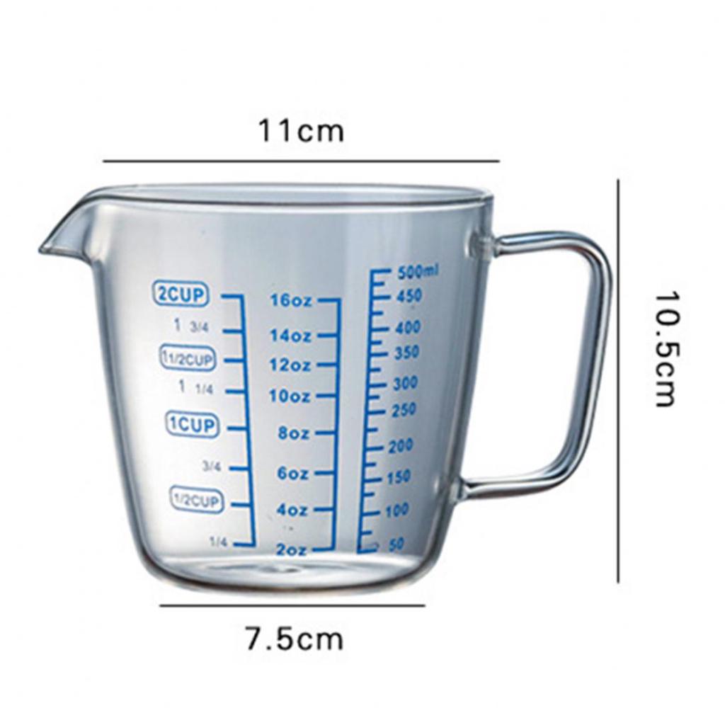 H&K Store 250ml 500ml Heat-resisting Glass Measuring Cup Milk Scale Microwave Measure Jug
