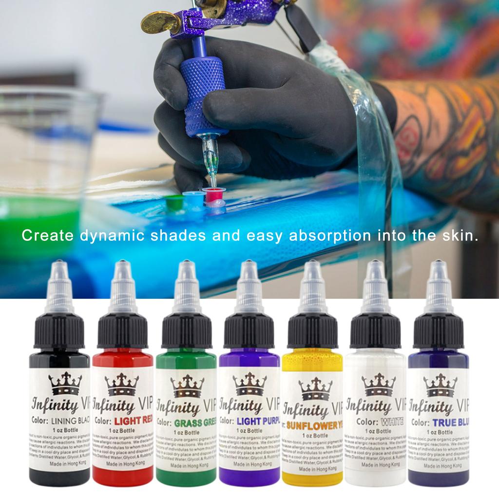 30 мл чернила для татуировки, 7 цветов, натуральные растительные пигментные чернила для тату, набор для тела, бровей, подводки для глаз, губ, татуировки
