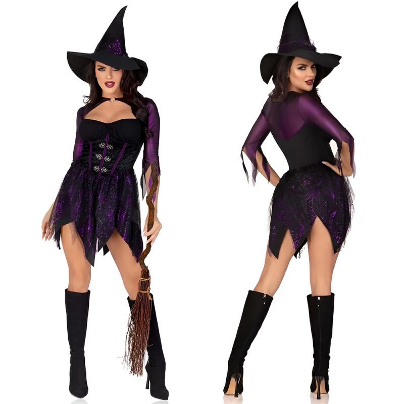 Halloween Witch Costume Sexy Cosplay Set Party Stage Performance Womens Game Roleplay Outfit